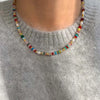 Colorful Beaded Necklace or Bracelet with Pearl Look Accents - Image 3