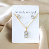 Chic Elegant Heart Indian Jewelry Sets Women Wedding Crown Steel Necklace And Earrings Bulk - Image 15