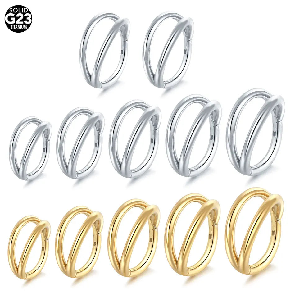 Eight-Pair Oversized Hoop Earring Set in Gold-Tone or Silver-Tone - Image 1