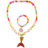 Ocean shell bracelet colorful fishtail necklace gradual change color pearl mermaid children's bracelet necklace set - Image 4