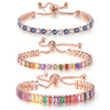 Adjustable Multicolor Tennis Bracelet with Colorful Stone Accents - Image 1