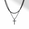 2Pcs Stainless Steel Cross Pendant Necklace For Men Titanium Steel Twisted Rope Box Chain Choker Women Punk Jewelry - Image 5