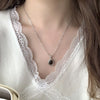 Silver Necklace Black Ball Simple Pendant Punk Geometric for Women Girl Jewelry Gift - Image 28