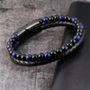 Stainless Steel Bracelet Tiger Eye Stone Beads Bracelet Lava Stone Beads Stainless Steel Bracelet Men Women Jewelry - Image 2