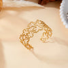 Temperament Stainless Steel Hollow Flower Open Bracelets For Women Men Elegant Texture Metal Floral Cuff Bangle Wedding Jewelry - Image 5