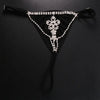 Stonefans Sexy Clothes Crystal Flower Thong Panties Jewelry for Women Hollow Rhinestone Thong Elastic Underwear Body Jewelry