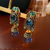 Rhinestone Bluey Crystal Clip Earrings for Womens Medieval Vintage Peisonality Sparkle Charms Earring Jewelry - Image 1
