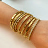 Minimalist Highlight Gold Plated Geometric Bangles Glossy Stainless Steel Bangle For Women Gifts - Image 2