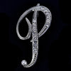 Crystal Rhinestone 26 Letters Women Collar Brooch Pin Corsage Bouquet Jewelry - Image 25