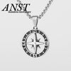 Layered Necklaces for Men, Sailing Travel Compass Pendant, Stainless Steel Cuban Figaro Wheat Chain, Casual Retro Collar - Image 2