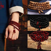 Natural Chinese Sandalwood 108 Prayer Beads Mala Bracelet Necklace 6mm Buddhist Buddha Rosary Elastic Wrist Jewelry Luck Amulet - Image 1