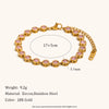 La. Muses Pink Round Zircon Stainless Steel Women's Bracelet Pvd Gold Plated Daily Jewelry - Image 4