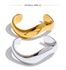 Smooth Stainless Steel Open Cuff Bangle in Gold-Tone or Silver-Tone - Image 14