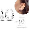 Silver Women Hoop Earrings Gifts For Girl U Rhombic Shape Geometric Lines Zircon Earring - Image 17