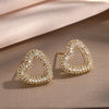 Loving Heart Zirconia Stud Earrings For Women Girls Silver Color Metal Crystal Ears Accessories Wedding Jewelry Gifts - Image 11