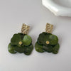 White Resin Flower Hoop Earrings For Women Metal C Shape Statement Earings Jewelry Accessories - Image 12