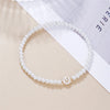 A-Z Initial Letter Bracelet for Women White Beads Round Pendant Elastic Bracelets Jewelry Mother of Pearl Charm - Image 11