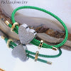 10Pcs Women's Gold Plated CZ Paved Heart Star Charm Colorful Wire Braided Rope Bracelets Adjustable - Image 9