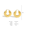 U-Shaped Chunky Hoop Earrings with Geometric Profile - Image 8