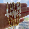 Herlook Gold Color Beaded Bracelets for Women Jewelry Natural Shell Cross Star Heart Charm Bracelet Adjustable Rope - Image 5