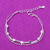 Silver Color Stamp Anklets For Women Foot Leg Chain Link Bracelet Double Layers Beach Accessories Jewelry - Image 63