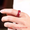 Red Cinnabar 6-12 Size Ring Jade Round Hand Weaving Jewellery Man Woman Luck Amulet Exorcise Evil Spirits - Image 3