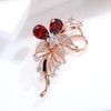 Red Crystal Flower Brooches For Women Rhinestone Lapel Pins Clothing Wedding Party Jewelry Gifts - Image 5