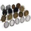 18x25mm 5pcs Antique Silver Bronze Plated Mixed Styles Oval Adjustable Ring Settings Blank/Base - Image 2