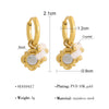 Gold Plated Stainless Steel Huggie Hoop Earrings for Women Chic Vintage Natural Stone Charms Jewelry - Image 11