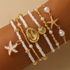 Bohemian Shell Starfish Bead Bracelet Set for Women Summer Beach Multilayer Stacked Pearl Bracelets Party Jewelry Gifts - Image 1