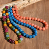 12mm Stone Round Beads Necklace Bohemian Colorful Vacation Neck Decor Women Handmade Choker - Image 3