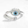 Evil Eye Ring Open Luck Blue Stone Cubic Zirconia Silver Adjustable Finger Ring For Women Jewelry - Image 3