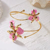 Ftcy Elegant Sexy Floral Open Cuff Armlet For Women Vintage Boho Enamel Glaze Craft Upper Arm Bracelet Beach Body Jewelry Gift - Image 6