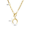 Stainless Steel Crescent Half Moon Necklaces Metal Ox Horn Luna Necklace Chunky Heavy Duty Chain Toggle Choker Collar - Image 2