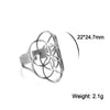Eueavan Flower of Life Ring Stainless Steel Sacred Geometry Archangel Metatron Ring Adjustable Amulet Jewelry Gift - Image 16