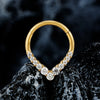 Teardrop Cubic Zirconia Hinged Septum Hoop with 16G Gauge - Image 13