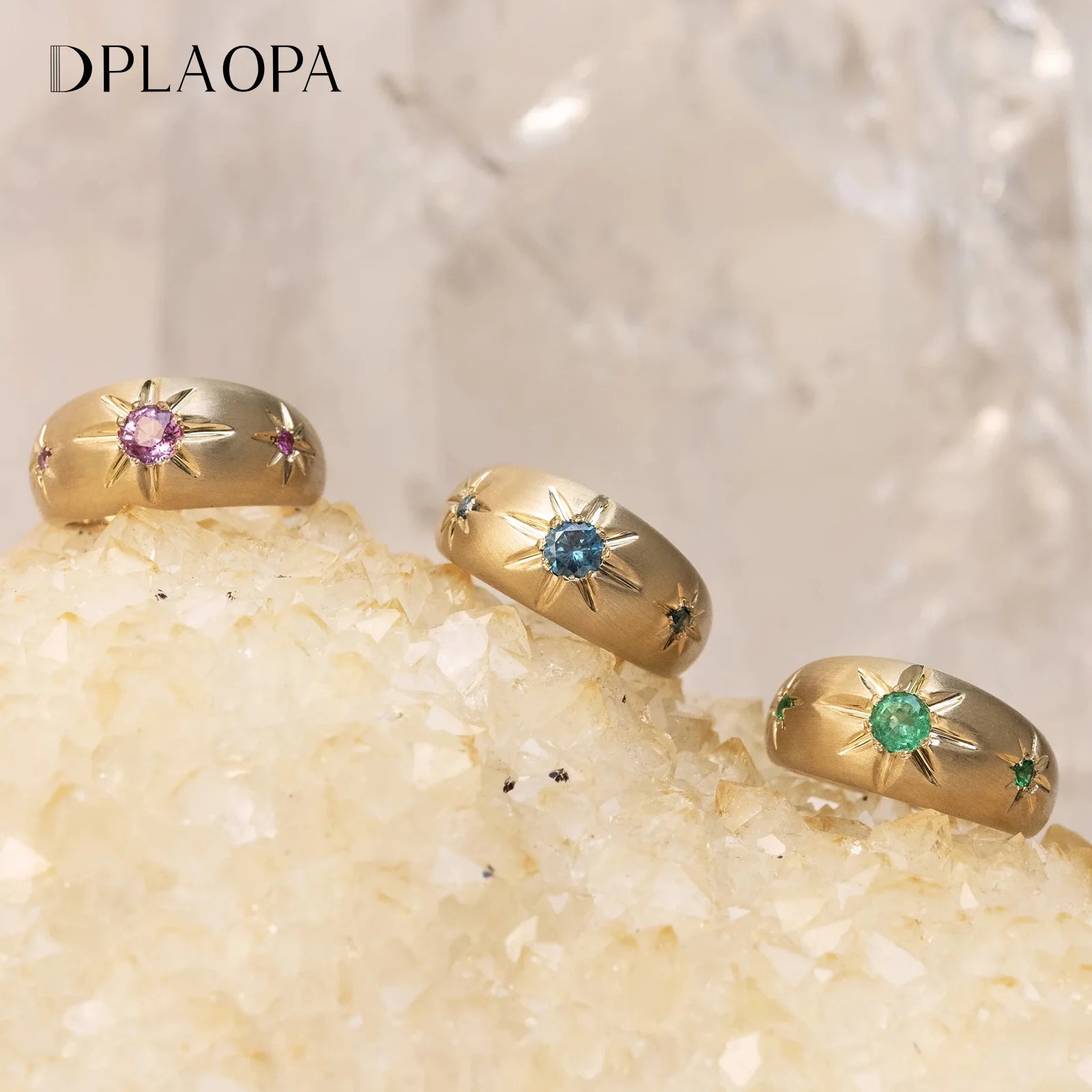 Dplaopa Silver Colorful Zircon CZ Open Adjustable Ring Party Women Rock Punk Jewelry Gift - Image 1