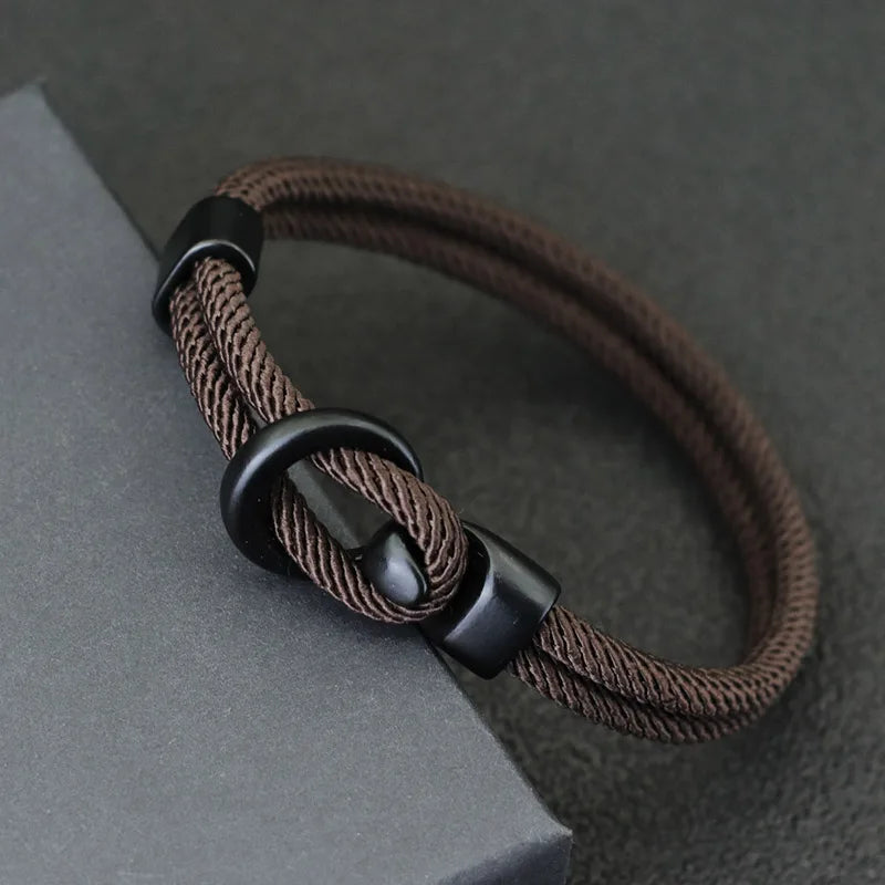 Rope Bracelet Men Double Layer Outdoor Camping Braclet Accessories Survival Paracord Braslet Gift For Him - Image 1