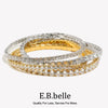 3mm 4mm Elastic Square Zircon Bracelet Stainless Steel Shiny Jewelry Gold/Silver Color Women Decoration Charm - Image 1