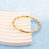 Lucky Bamboo Cuff Bracelet, Gold Color Stainless Steel Bangle for Women, Elegant Wedding Jewelry, Gift with Meaning - Image 2