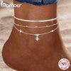 Silver Snake Chain Anklet Bracelet, Adjustable Beach Ankle Bracelets for Women Foot Chain Jewelry 3 Styles - Image 1