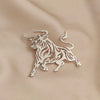 Gold Plated 316L Stainless Steel Charging Bull Silhouette Lapel Pin, Zodiac Brooch, Suit Casual Accessory - Image 4