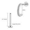 Titanium C-Shaped Hoop Earring with CZ 16G Dainty Half Circle Open Hoop Helix Earlobe Piercing Jewelry - Image 18