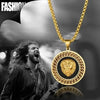 Hip Hop Gold Color 3D Round Lion Head Pendant Chain Medal Necklace Men Women Rock Rapper Jewelry Gifts - Image 3