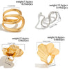 Ingemark 6 Styles Unique Large Petal Flower Twisted Wave Rings for Women Vintage Geometric Adjustable Ring Jewelry Steampunk Men - Image 4