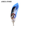 1 Pc Curved Feather Brooch Lapel Pin Handmade Groom Host Actor Wedding Party Stage Brooches Dress Suit Accessor - Image 5