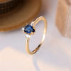 Minimalist Pear Cut Royal Blue Stone Water Drop Zircon Stacking Thin Rings For Women Gold Color Female Wedding Bands Jewelry CZ - Image 2