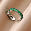 Cubic Zirconic Rectangle Open Rings For Women Men Gold Color Wedding Engaement Ring Design Jewelry Christmas Gifts - Image 18