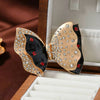 Retro Dual Color Matte Gold Starlight Diamond Butterfly Brooch Pin Small Fragrance Style Lady's Chest Flower Suit Jacket Accesso - Image 2