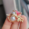 Alloy Snowman Brooch Pin with Pearl Details and Red Hat - Image 10